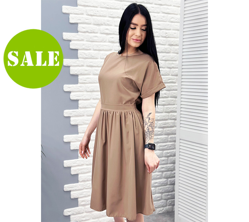 Жіноче плаття міді з короткими рукавами "Валенсія" оптом та по дропшипінгу | Норма | Розпродаж моделі, фото 1