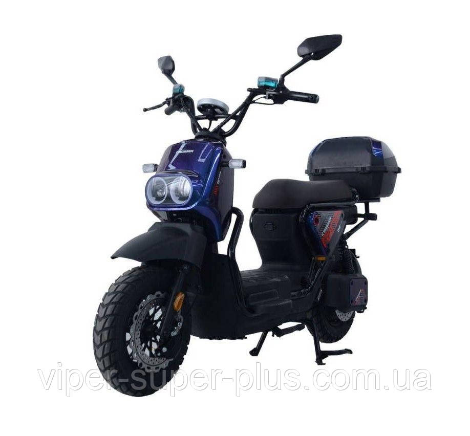 Електровелосипед Електроскутер Crosser CR-4 72V/20AH/1200W, Колесо 12 дюймів, Новий Синій + Задній Кофр, фото 1