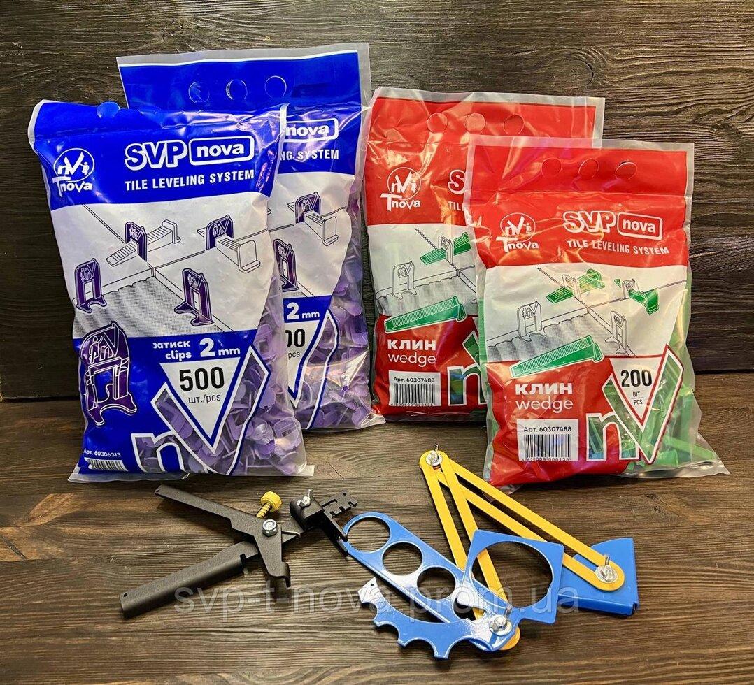 АКЦІЯ!! 1000 затискачів 2 мм + 400 клинів + 1 інструмент (метал) + шаблон для розмітки отворів. Код/Артикул 1457, фото 1