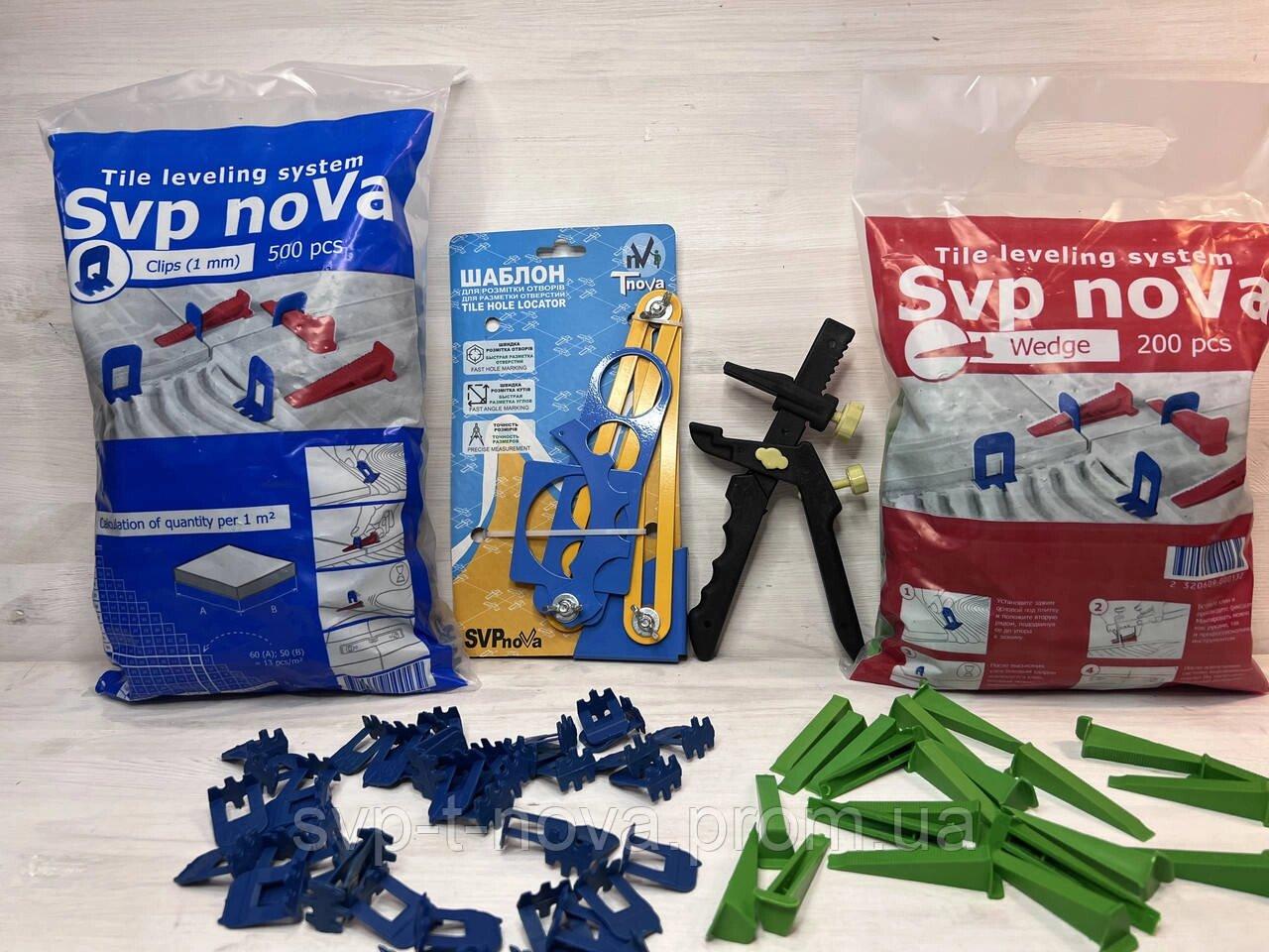 АКЦІЯ!! 500 затискачів 1 мм + 200 клинів + 1 інструмент (метал) + шаблон для розмітки отворів. Код/Артикул, фото 1