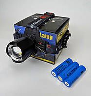 Налобный фонарь AR-T115-TG с фокусом, TG диодом, функцией павербанка, индикатором заряда и 3 сменными аккумуляторами