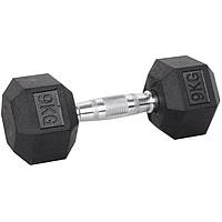 Гантель шестигранна inSPORTline Hexsteel 9 кг - для силових, функціональних тренувань та фітнесу