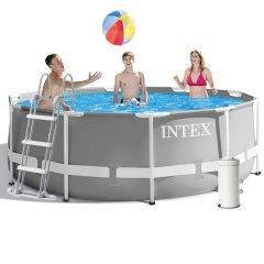Каркасний басейн Intex 26706-4, 305 х 99 см (2 006 л/год, драбина, тент, підстилка)