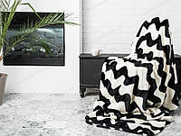 Плед Ecotton 110х140 см із мікрофібри Well Soft Зиг-заг чорно-білий