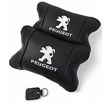 Набір подушок Peugeot із шкіри + брелок у подарунок, Автоподушки з вишивкою 4005016_web