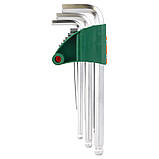 Ключі шестигранні 9 шт 1.5-10 мм CrV (середні кулі) GRAD (4022185), фото 2