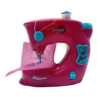 Швейна машинка на батарейках (РОЗОВА), шиет, підсвітка, нитки, тканина, сантиметр, інструкція, у коробці