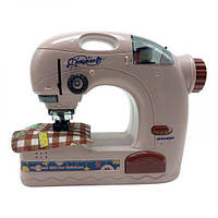 Швейна машинка на батарейках (БЕЖОВАЮ), імітація шиття, підсвітка, нитки, тканина, інструкція, у коробці