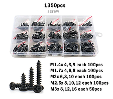 Набір Шурупів M1.4;М1.7;М2;М2.6;M3 - 1350 шт Напівкругла Головка Для Електроніки Spec (SP-2421350)