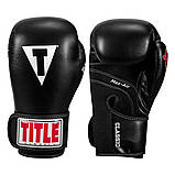 Боксерські рукавиці TITLE Classic Black Max, Чорні, 16 унцій (454г.) для спортсменів 90-100 кг. + бинти, фото 5