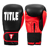 Боксерські рукавиці TITLE Dynamic Strike, Червоні, шкіряні, 14 унцій (397г.) для спортсменів 80-90 кг. + бинти, фото 5