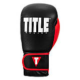 Боксерські рукавиці TITLE Dynamic Strike, Червоні, шкіряні, 14 унцій (397г.) для спортсменів 80-90 кг. + бинти, фото 6