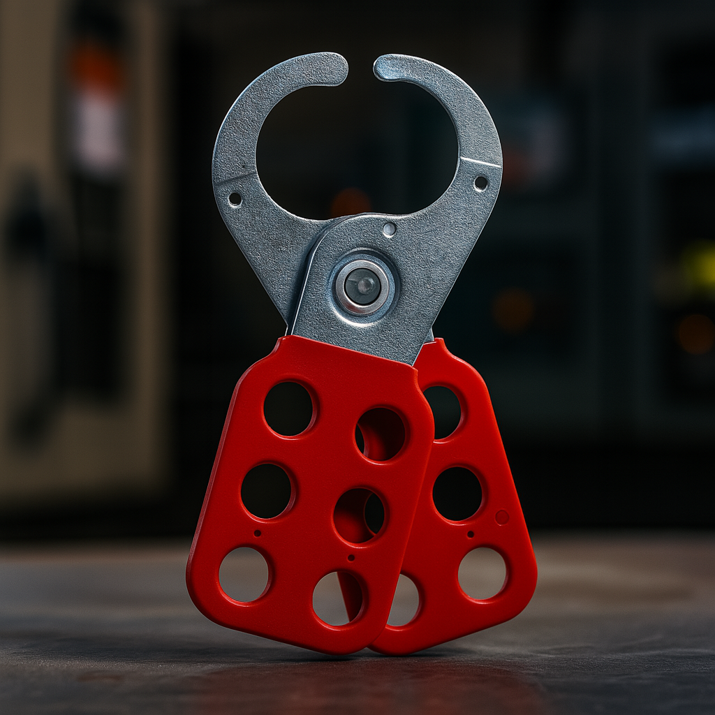 Блокувальна скоба LOTO сталева з нейлоновими накладками, 25 мм, до 6 замків, 12 шт в упаковці, фото 1