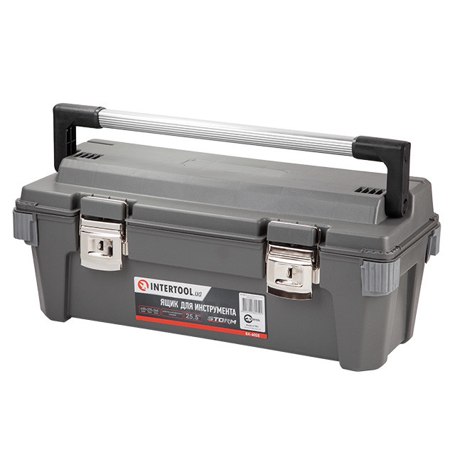 Ящик для  інструментів з металевими замками 25.5" 650*275*265мм. INTERTOOL BX-6025, фото 1