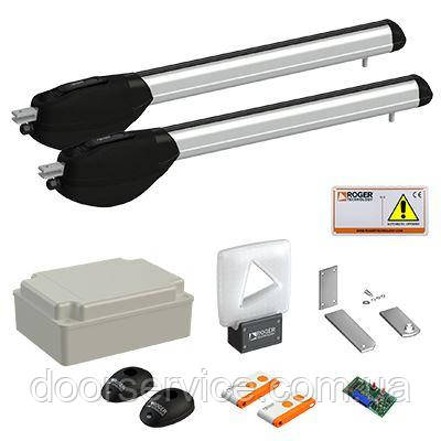 KIT R20/510 Комплект автоматики для розпашних воріт стулка до 3,5 м вагою до 400 кг. Roger Technology, фото 1