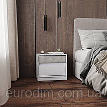 Тумба приліжкова Еверест Стайл-500 50,2х39х44,2 см Німфея Альба (білий)/Бетон (DTM-071154), фото 3