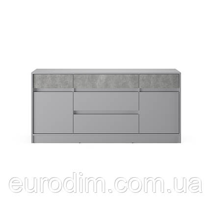 Великий комод із дверима та шухлядами Еверест Стайл-1600 160,2х39х75,4 см Кашемір/Бетон (DTM-071159), фото 2