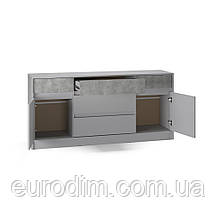 Великий комод із дверима та шухлядами Еверест Стайл-1600 160,2х39х75,4 см Кашемір/Бетон (DTM-071159), фото 3