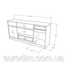 Великий комод із дверима та шухлядами Еверест Стайл-1600 160,2х39х75,4 см Кашемір/Бетон (DTM-071159), фото 4