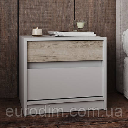 Тумба приліжкова Еверест Стайл-500 50,2х39х44,2 см Кашемір/Дуб крафт сірий (DTM-071160), фото 1