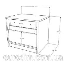 Тумба приліжкова Еверест Стайл-500 50,2х39х44,2 см Кашемір/Дуб крафт сірий (DTM-071160), фото 2