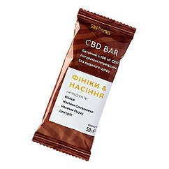 Батончик з CBD (канабідіол), фініки та насіння, 100 мг КБД, Pephemp