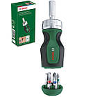 Викрутка з тріскачкою та набором біт Bosch 7 предметів (1600A027PK)