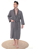 Мужской вафельный халат Maison D'or Quattro Серый M