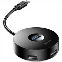 USB-хаб Baseus Round Box Type-C to USB 3.0 + 3USB 2.0 Black (CAHUB-G)