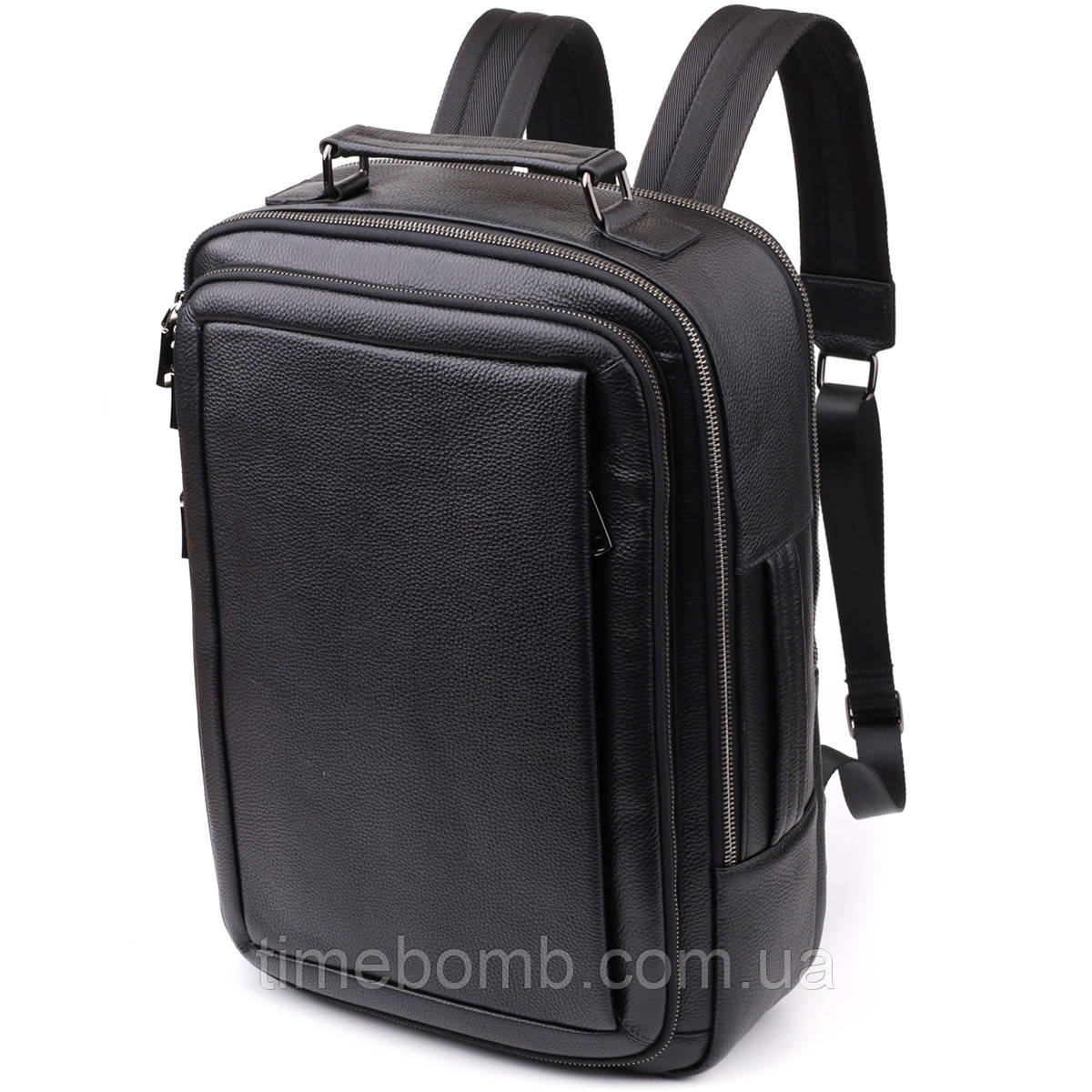 Багатофункціональний рюкзак для чоловіків з натуральної шкіри Vintage 23044 Чорний