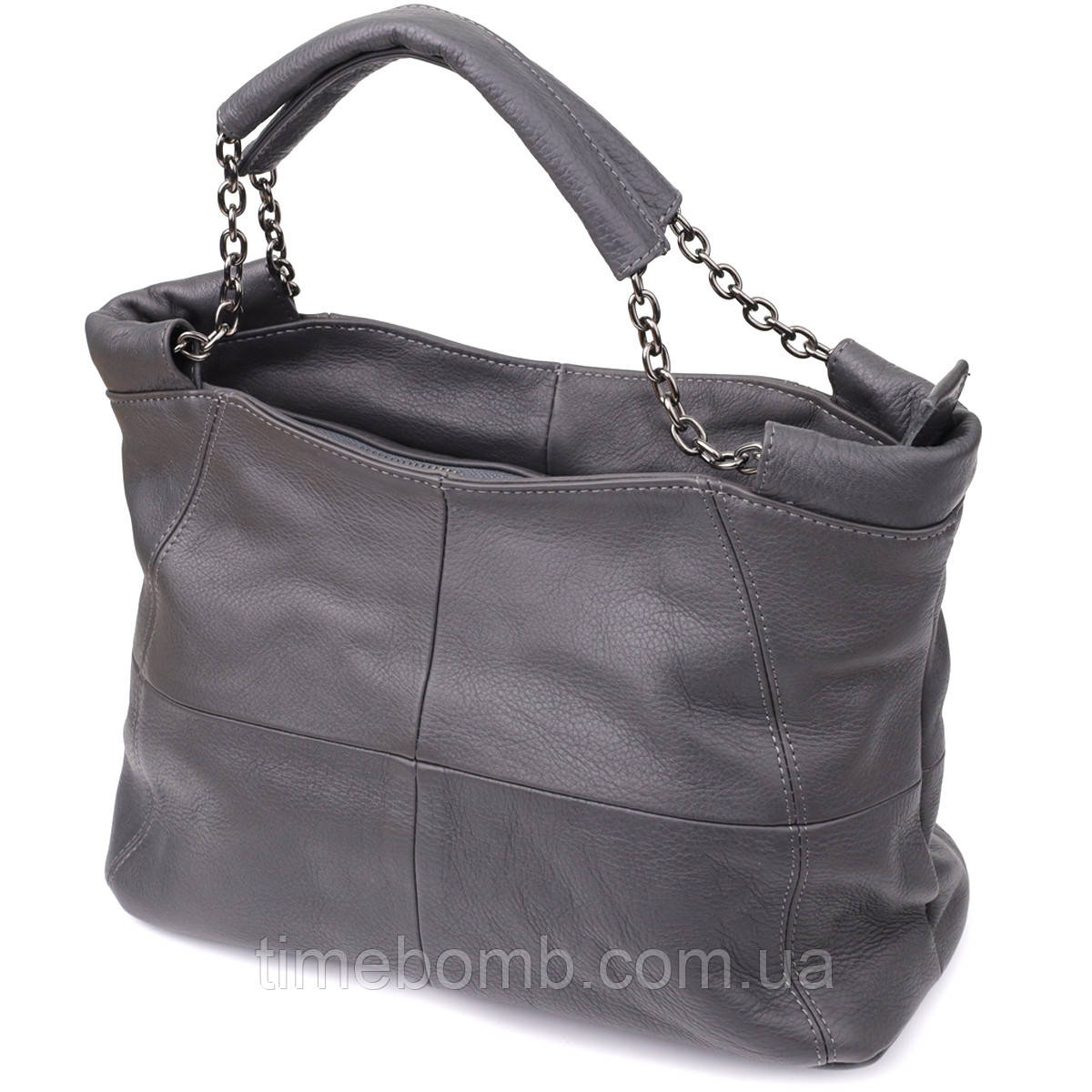 Повсякденна сумка для жінок з натуральної шкіри Vintage 22989 Сірий, фото 1