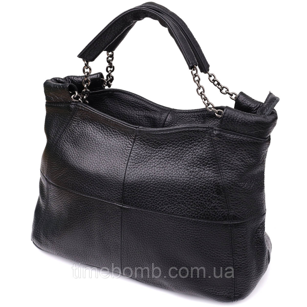 Повсякденна сумка з натуральної шкіри для жінок Vintage 22992 Чорний