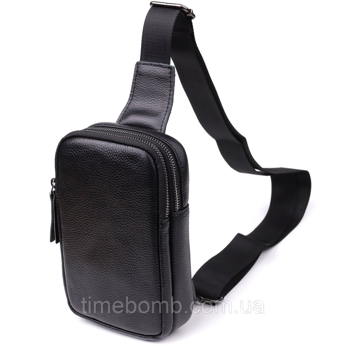 Сумка-слінг для чоловіків з натуральної шкіри Vintage 22955 Чорний, фото 1