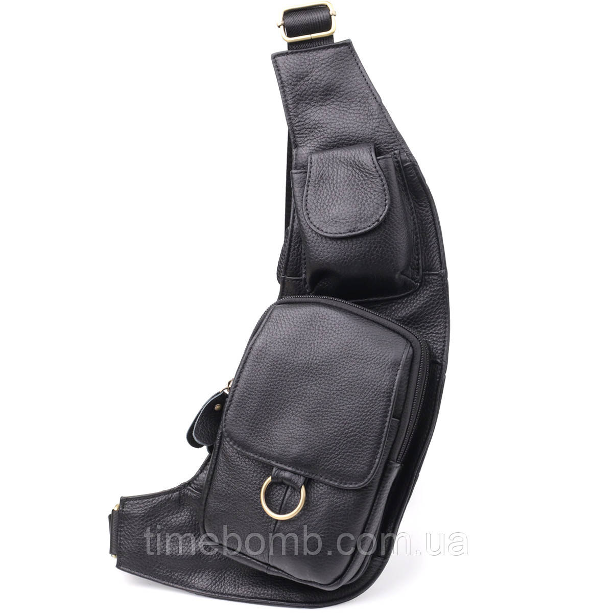 Сумка через плече з натуральної шкіри Vintage 22958 Чорний