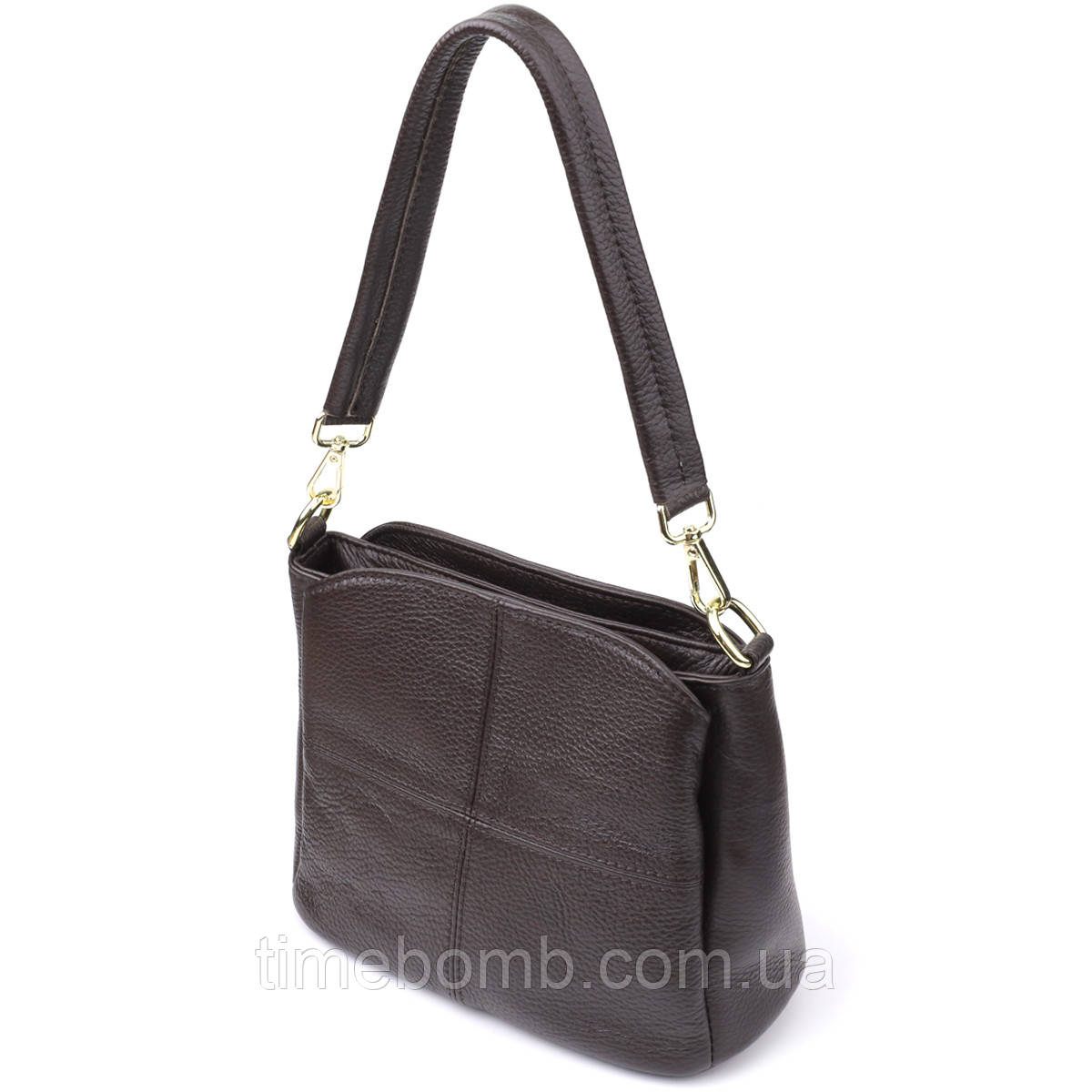 Жіноча сумка з натуральної шкіри зі зручною внутрішньою організацією Vintage 22979 Коричневий