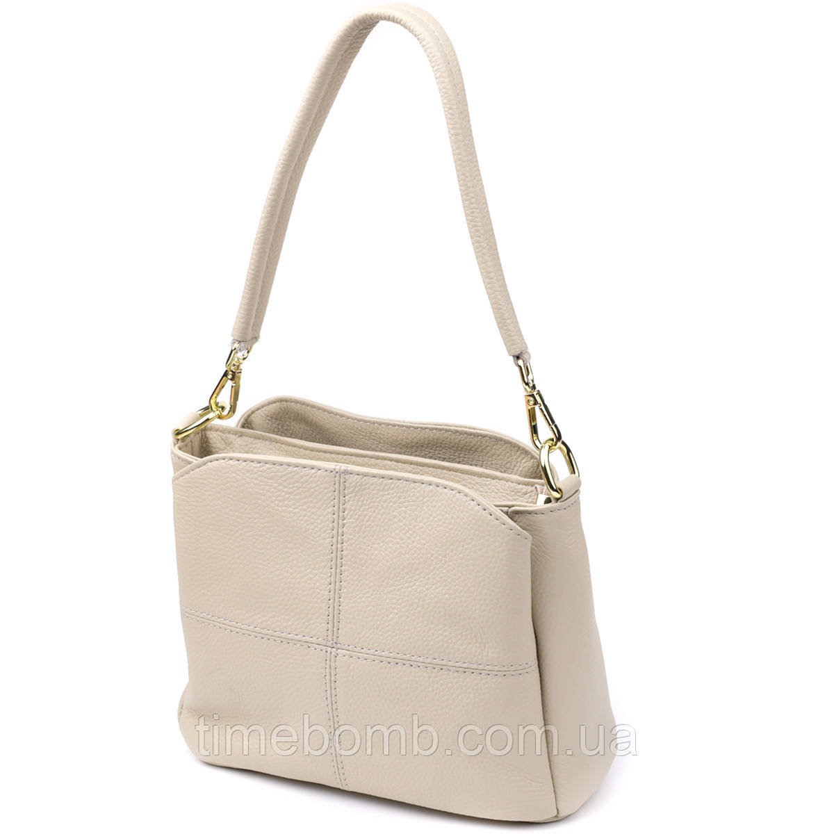 Жіноча шкіряна сумка з трьома секціями Vintage 22980 Білий