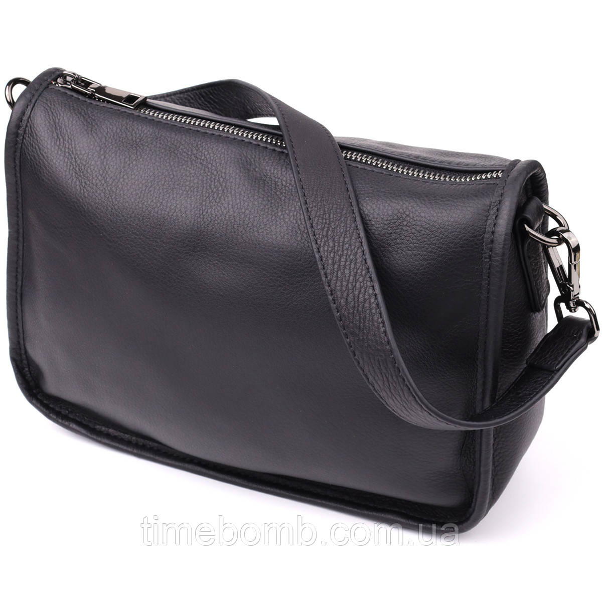 Сумка на плече з натуральної шкіри Vintage 23001 Чорний