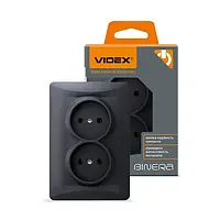 Розетка Videx BINERA Black (VF-BNSK2-BG)