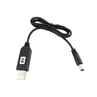 Кабель живлення для роутера Infinity USB (тато)  -  DC (тато) 9V 1A Black