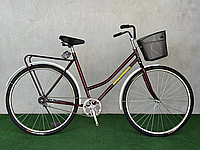 Велосипед "Україна 28 дюймів, жіноча рама, з корзинкою, багажником, підніжкою, дзвоником