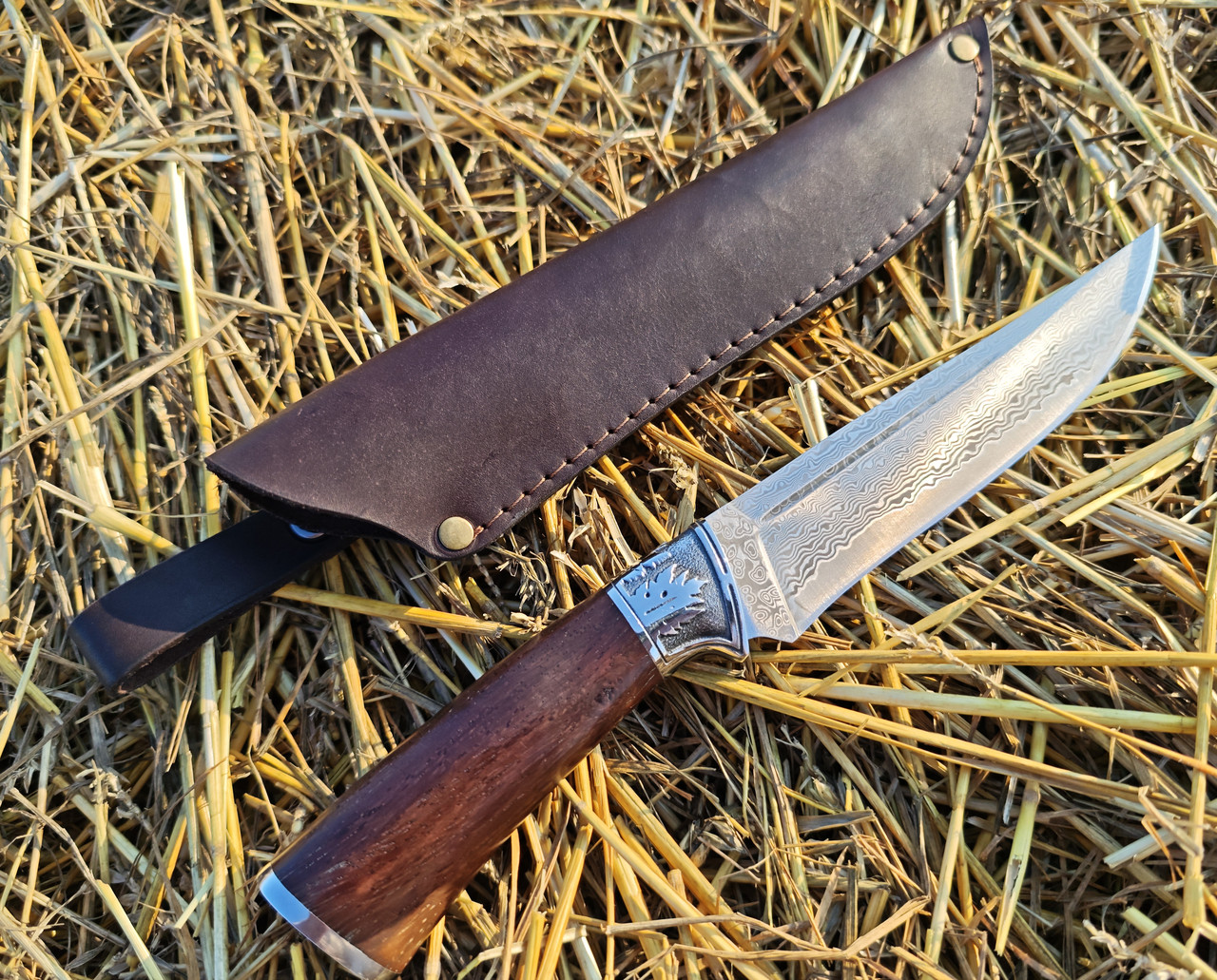 Ніж мисливський Кленовий лист Дамаск, фото 1