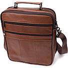 Чоловіча сумка з ручкою для перенесення в руці з натуральної шкіри Vintage 23025 Світло-коричневий, фото 2