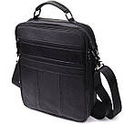 Чоловіча сумка з ручкою для перенесення в руці з натуральної шкіри Vintage 23026 Чорний, фото 2