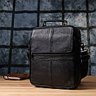 Чоловіча сумка з ручкою для перенесення в руці з натуральної шкіри Vintage 23026 Чорний, фото 10