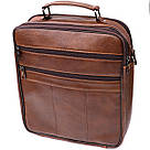 Сумка для чоловіків з ручкою для перенесення в руці з натуральної шкіри Vintage 23028 Коричневий, фото 2