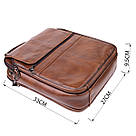 Сумка для чоловіків з ручкою для перенесення в руці з натуральної шкіри Vintage 23028 Коричневий, фото 3