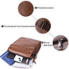 Сумка для чоловіків з ручкою для перенесення в руці з натуральної шкіри Vintage 23028 Коричневий, фото 4