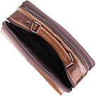 Сумка для чоловіків з ручкою для перенесення в руці з натуральної шкіри Vintage 23028 Коричневий, фото 6