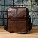 Сумка для чоловіків з ручкою для перенесення в руці з натуральної шкіри Vintage 23028 Коричневий, фото 9