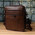 Сумка для чоловіків з ручкою для перенесення в руці з натуральної шкіри Vintage 23028 Коричневий, фото 10